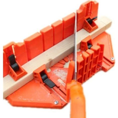 Boîte à Onglets en Plastique, Boite à Coupe pour Onglets avec Compartiment de Scie Boîte de Scie à Onglets Outil de Coupe pour Angle de Coupe 0° 22.5° 45° 90° Conçu, pour les Travaux Architect