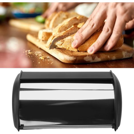 Trommelförmiger Brotkasten mit schwarzer Spiegeloberfläche (1/5)