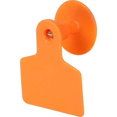 Lot de 100 étiquettes auriculaires numérotées pour le bétail (porcs, vaches, moutons), couleur orange, 48 x 40 mm. (1/5)