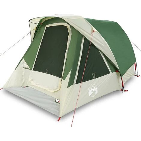 Tente de camping imperméable verte de style cabane, pouvant accueillir 4 personnes