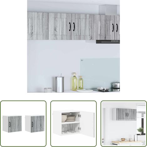 Küchenwandschrank -  Küchenschrank 2 pcs Graues Sonoma 40 x 31 x 40 cm Holzwerkstoff (1/5)