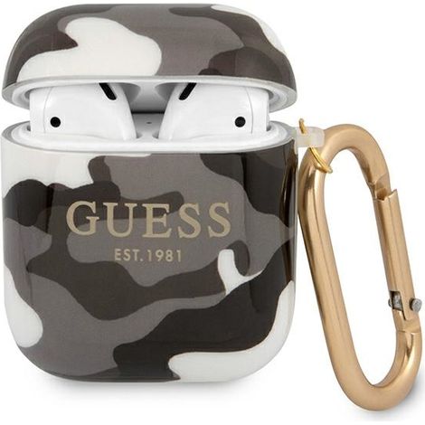 Funda Guess GUA2UCAMG para AirPods 1/2, color negro/negro, colección camuflaje. (1/3)