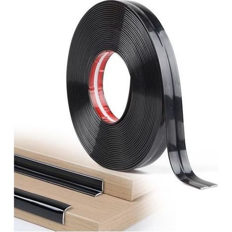Moulure Flexible Decorative Murale Adhesive 2cm × 10m Moulure Angle Mur Souple pour Porte Fenêtre Plinthes Plafonds Armoires Protection Bords de Table, Noir Brillant (1/5)