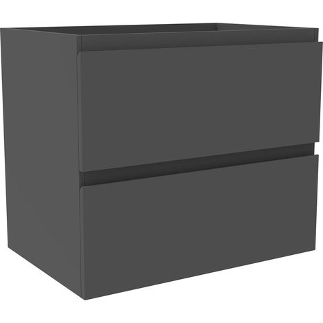 Acazanble Wall Hung Bathroom Vanity Unit Base Cabinet Cupboard Cloakroom Storage Furniture, Soft Close Drawers, Matt Gray, 60x38.5x52cm