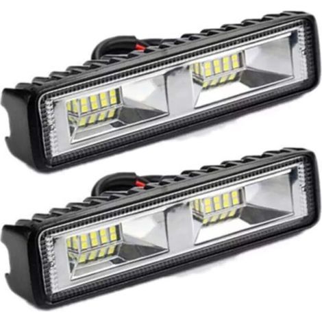 x 12V 24V LED-Arbeitsscheinwerfer, 16 LEDs, 48W, Offroad-Arbeitsscheinwerfer, IP67 wasserdicht, für Traktor, Motorrad, Auto, LKW, ATV, SUV (48W) (1/5)