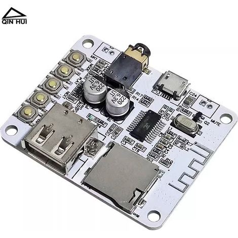 Module récepteur audio Bluetooth DIY DC5V, radio FM, clé USB, carte TF, carte de décodage MP3/WMA/WAV, haut-parleur.