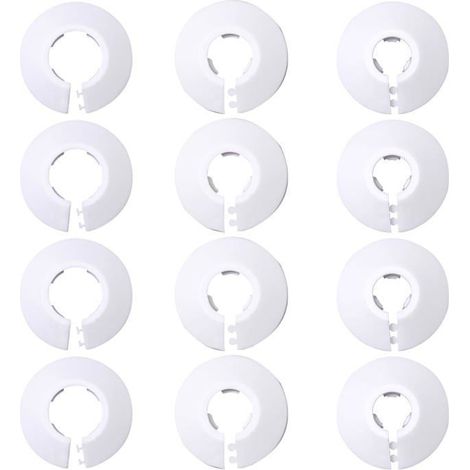 Lot de 12 rosaces de radiateur – Cache-tuyau plomberie, colliers – Pour type 12 et autres (1/5)