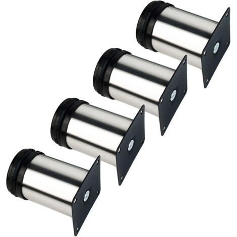 4x Verstellbare Möbelfüße - Verchromtes Metall - Höhenverstellbar (Gesamt: 80-95 mm) (1/5)