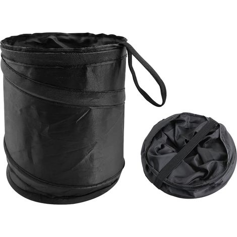 Poubelle pliable, poubelle de voiture, poubelle de voiture pliable portable, poubelle pliable de camping, petite poubelle pliable, poubelle pliable 2 pièces noir (1/3)