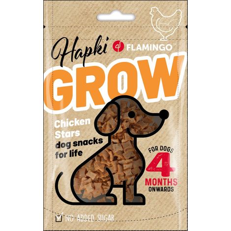 Friandises Hapki Grow Petites étoiles avec poulet 85 g pour chiot a partir de 4 mois - Flamingo (1/3)