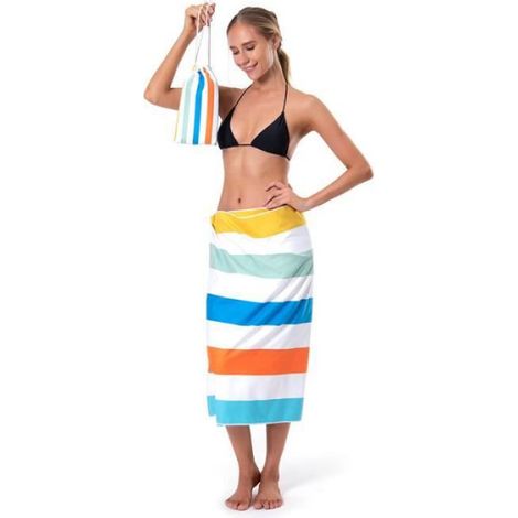 Serviette de Plage en Microfibre Anti Sable, Couverture de Voyage à Séchage Rapide Super Absorbant Portable pour Plage Natation (1/4)