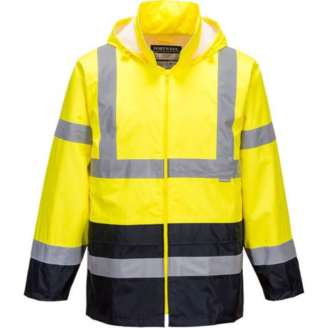 Chubasquero bicolor impermeable Classic Contrast 100% Poliéster 190T resistencia al rasgado H443 4XL Amarillo/Marino