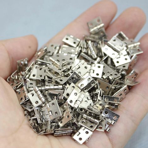 Charnières Cocoarm Mini laiton peint 20 pièces + 80 vis, pliables 8x10 mm 4 trous pour maison de poupée et boîte à bijoux (1/2)