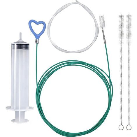Kit de Nettoyage de Drain de Toit Ouvrant 5 pièces,Outil de Nettoyage de 300 cm avec 2 Brosses,1 Seringue,1 Tuyau de Seringue,Design Poignée en Cœur pour Voiture et Maison (1/5)