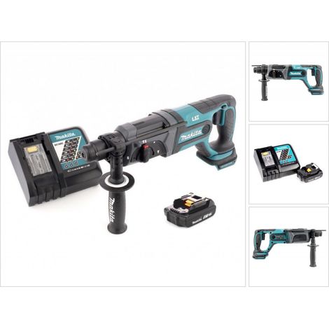 Martillo perforador a batería Makita DHR 241 RA1 18 V 2.0 J SDS plus + 1x batería recargable 2.0 Ah + cargador