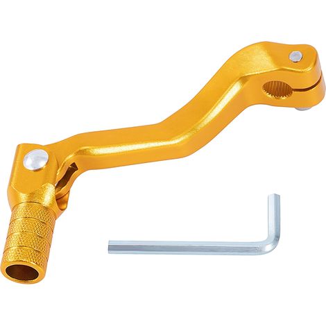 Motorcycle Gear Shift Lever Folding Aluminum Gear Shift Lever for Motocross ATV Pit Bike Motocross 4 Stroke 50cc 70cc 90cc 119x52mm Gold Color
