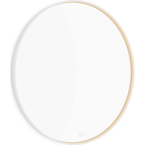 Nimco - Miroir avec éclairage LED, diamètre 100 cm, avec deux capteurs tactiles, blanc mat ZPB 31004RVX-05 (1/5)