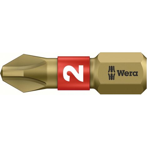 WERA 5056412001 Bit 851/1 BTH 1/4 Zoll PH 2 Länge 25 mm BiTorsion, extrahart (1/10)