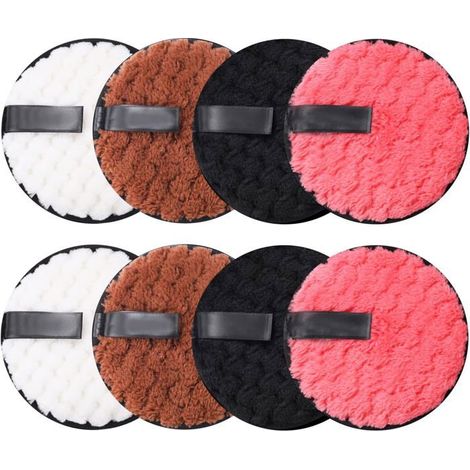 Ecleanfy - Lot de 8 lingettes démaquillantes lavables et réutilisables, fabriquées avec une éponge douce en microfibre. (1/5)
