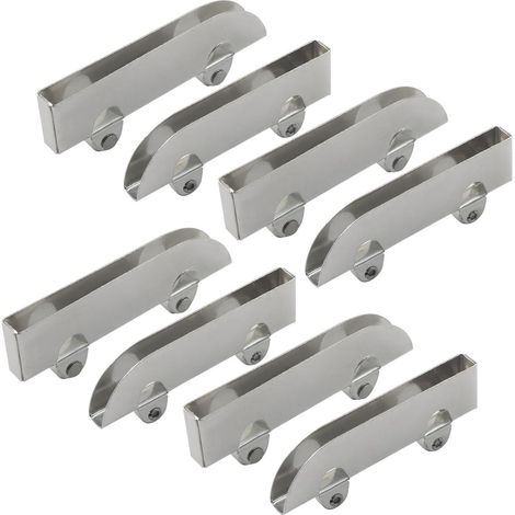 Kit Quincaillerie - Rail Aluminium Double - Roulettes Fer - Porte Verre 3-5mm - Pour Cuisine Et Salon - 1 Ensemble (1/5)