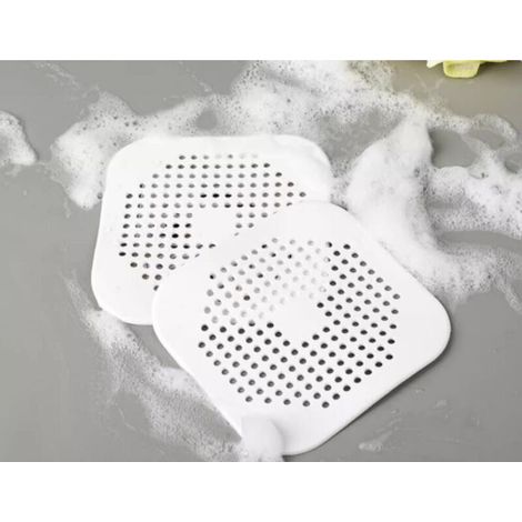 Weißer, zweiteiliger Silikon-Abflussschutz, Küchenspülenfilter mit Saugnapf, Badewannen-Abflussabdeckung, Küchen- und Badezimmerspülenfilter (1/5)