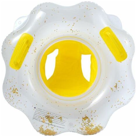 Anneau de Bain avec Siège et Poignée Anneau de Bain Gonflable Convient aux Enfants Summer Beach Party Toy 1pc, Jaune, Diamètre extérieur 55cm, Diamètre intérieur 25cm (1/3)