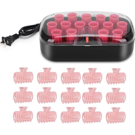 15 bigoudis électriques 30mm pour permanente, fer à friser avec pinces cheveux, 110-220V prise US (1/5)