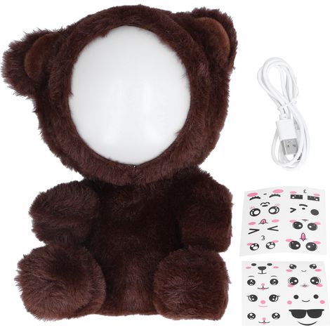 Veilleuse ours brun LED dessin animé lampe table décoration ambiance chambre enfant fille cadeau fête 145x125x235mm (1/5)