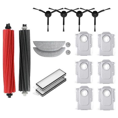 Ensemble d'accessoires pour aspirateur robot Roborock S8 MaxV Ultra : lingette de nettoyage, sacs d'aspirateur, brosse latérale et filtre de rechange