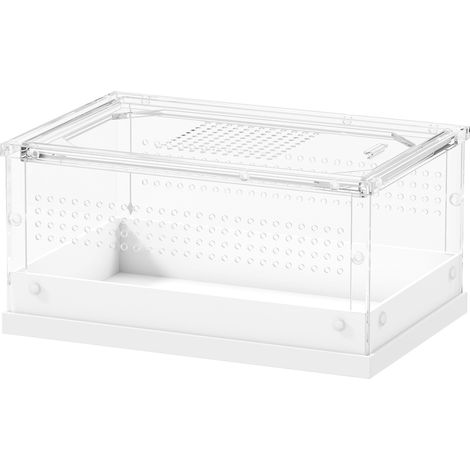 Acrylic Reptile Terrarium  Top Sliding Door, Vents,  for Snake, Frog, Spider, Gecko, Tarantula, 30 x 20 x 15 cm (1/5)