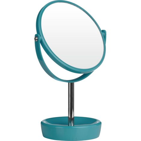 Premier Housewares Turquoise Plastic Swivel Table Mirror (1/2)