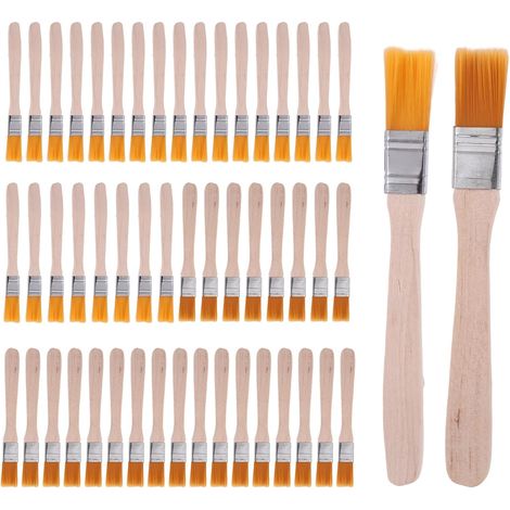 50 PCS Pinceaux Set avec Manche en Bois, 13 cm Set de Pinceaux Plats avec Manche en Bois, pour Meubles, Murs, Plafonds, Idéal pour Artistes, Débutants et Projets Créatifs DIY (1/5)
