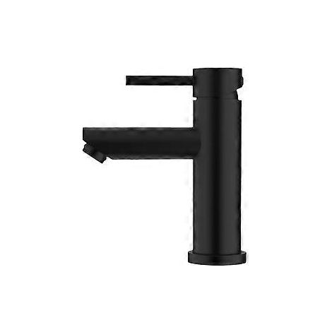 Waschtischarmatur – Badarmatur – Mattschwarz – Edelstahl – Bad- und Küchenarmatur – 6,8 x 5,6 Zoll – Schwarz