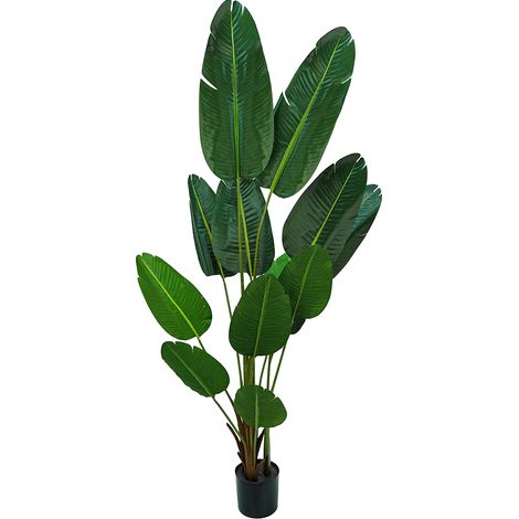 Strelitzia Artificiale 180 cm Realistica Pianta Finta Uccello del Paradiso con Foglie in PE e Base Stabilizzata in Cemento Decorazione Tropicale per Casa Ufficio e Interni. (1/5)