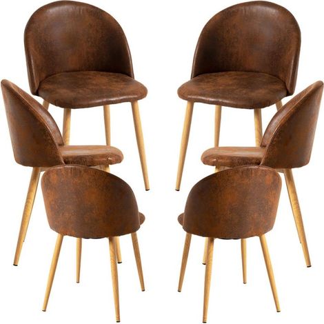 Packs Sillas Comedor - Pack 6 Sillas Vint Polipiel - Marrón Vintage (1/2)
