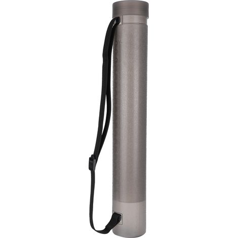 Tube de peinture plastique rond télescopique pour dessin, rangement mat texturé gris foncé, fournitures artistiques (1/5)