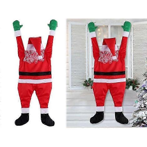 Décoration de Noël suspendue représentant le Père Noël grimpant, ornement pour fenêtre de jardin extérieur (1/5)