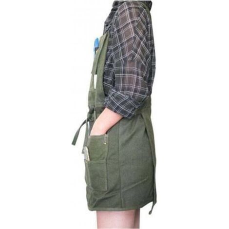 Tablier - Toile Naturelle 16 Oz - 125,2 X 64 Cm - 4 Grandes Poches Et 6 Petites Poches - Unisexe Ajustable - 1 Piece (1/5)