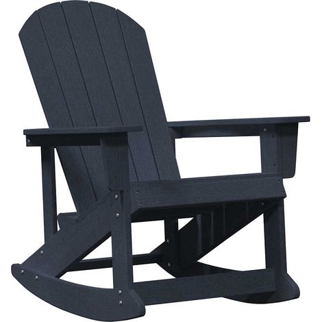 Chaise de jardin，Chaise Adirondack à bascule Bleu marine 73.5 x 92 x 90 cm HDPE CFW5735617 (1/5)