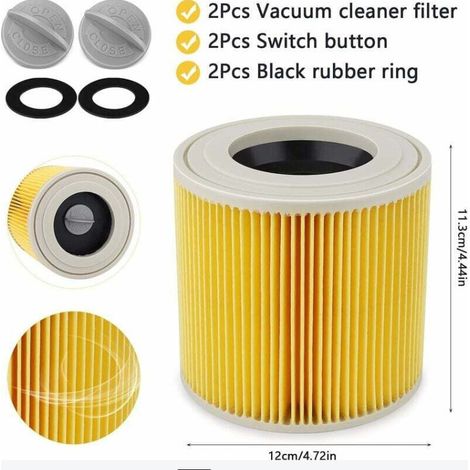 Compatible avec le filtre HEPA Kärcher WD3 NT18 20 38 1 et la cartouche filtrante/filtre à air pour aspirateur WD2 MV2 3. (1/4)