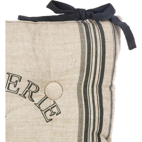 Coussin de chaise de bistro en coton 40 x 40 cm, noir (1/4)