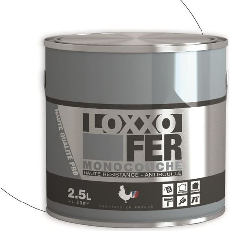 Loxxo Peinture Fer Antirouille - Monocouche - Haute Résistance - Intérieur & Extérieur Conditionnement: 2,5L - Couleur: ROUGE BASQUE