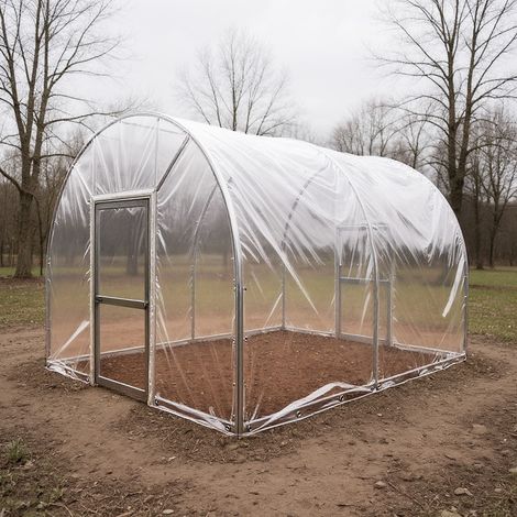 Waterproof Tarpaulin 1.8x3m Transparent PVC Tarp Sheet Cover Groundsheet with Eyelets Ray Dustproof Tear and Cold Weather Resistant Cover for Plant Shed Cloth (1/5)