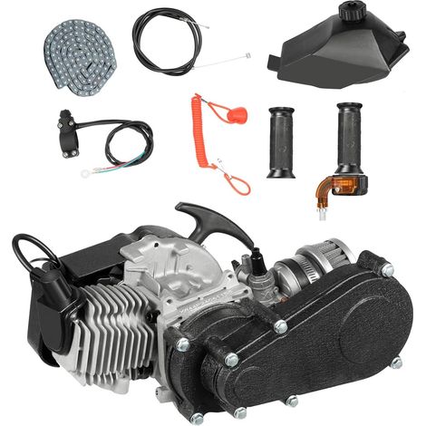 Pocket Dirt Bike Motor 49CC 2 Takt Motor Mini Dirtbike Motor Einzelzylinder Engine Motor Pullstart Modifizierter Motor Kit