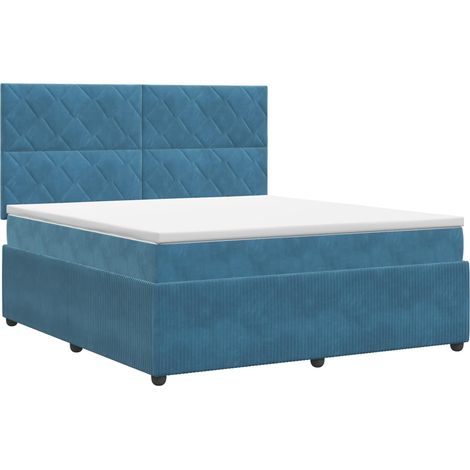 Maison Exclusive - Lit boxspring avec matelas Bleu 180 x 200 cm Velours (1/5)