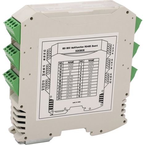 Optisch isoliertes RS485 8DI 8D0 I/O-Modul, digitaler Ein-/Ausgang, industrielle Steuerplatine, 7–25 V DC (1/5)