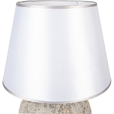 Lampe à Poser en Terre Cuite Style Rustique Gris et Argenté pour Salon et Bureau 35 x 59 cm - PANGIVO (1/4)