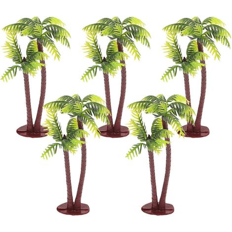 Lot de 5 mini pots de fleurs en plastique en forme de cocotier, pour bonsaï, micro-paysage et décoration à faire soi-même (1/5)