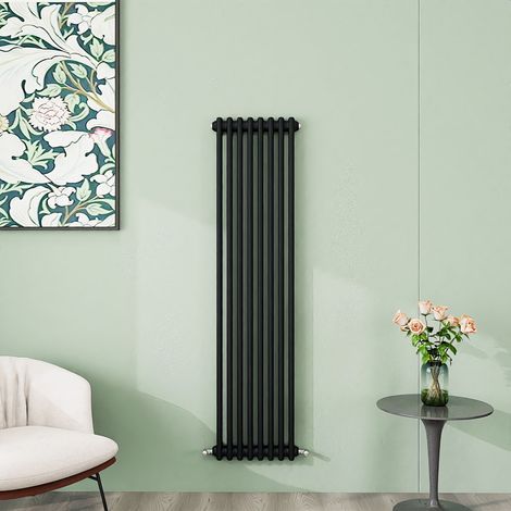 AICA 1500x380mm 2 Column Vertical Black Radiator Central Heating Cast Iron Style