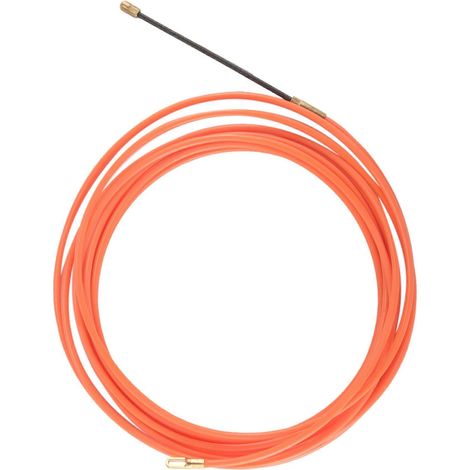 Poussoir pour câble électrique en nylon orange de 4 mm et 5 mètres (1/5)